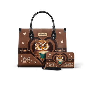 Black Interior -  Born To Read Forced To Socialize DNRZ1702005A Leather Bag