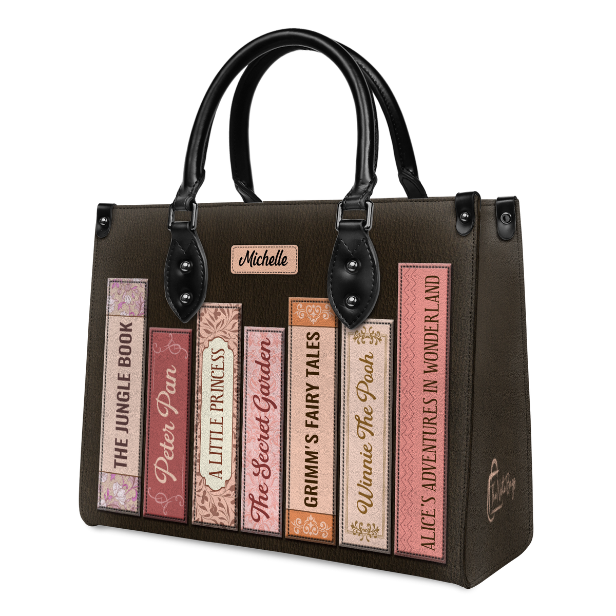 Black Interior -  Custom Bookshelf HHRZ26106067WT Leather Bag