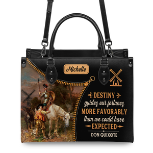 Black Interior -  Destiny Guides Our Fortunes More Favorably Than We Could Have Expected DNRZ0903002A Leather Bag