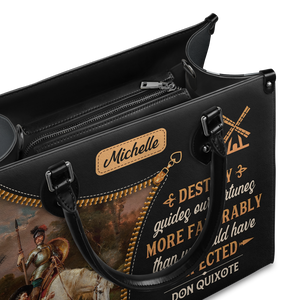 Black Interior -  Destiny Guides Our Fortunes More Favorably Than We Could Have Expected DNRZ0903002A Leather Bag