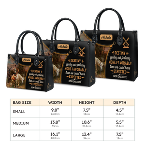Black Interior -  Destiny Guides Our Fortunes More Favorably Than We Could Have Expected DNRZ0903002A Leather Bag