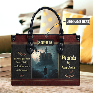 Black Interior -  Dracula Bram Stoker A Face Meant Dead TTLZ1902003A Leather Bag