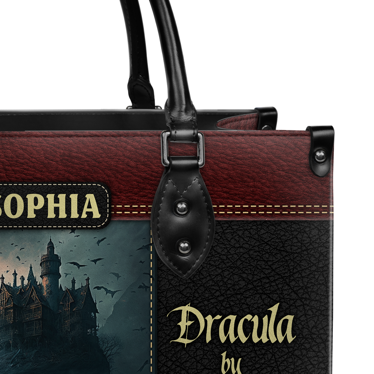 Black Interior -  Dracula Bram Stoker A Face Meant Dead TTLZ1902003A Leather Bag