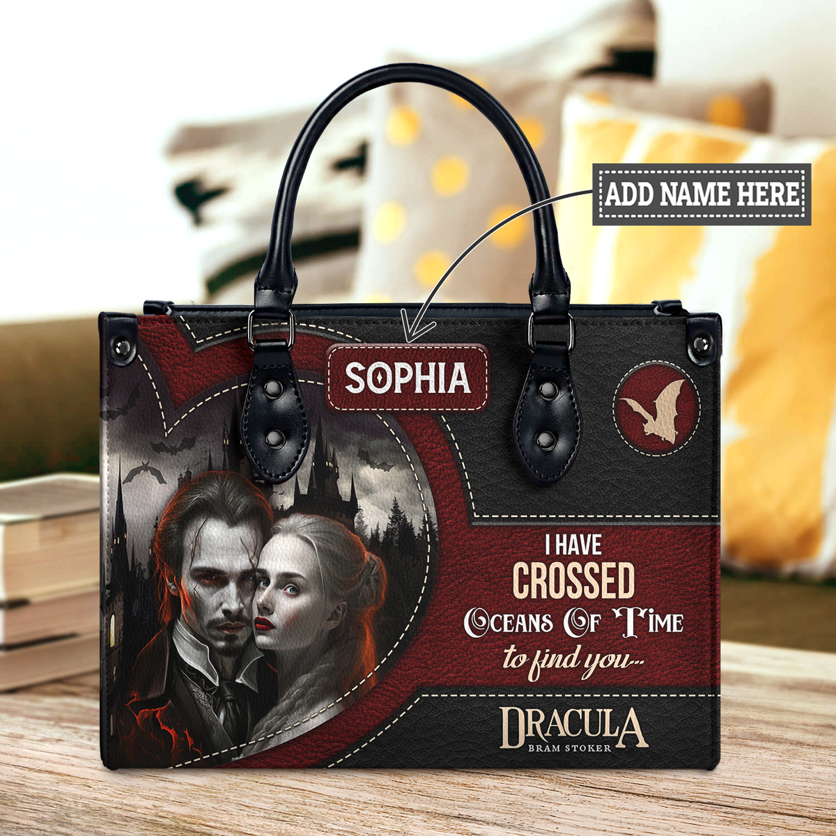 Black Interior -  Dracula Bram Stoker I Have Crossed Oceans Of Time To Find You TTLZ1802006A Leather Bag