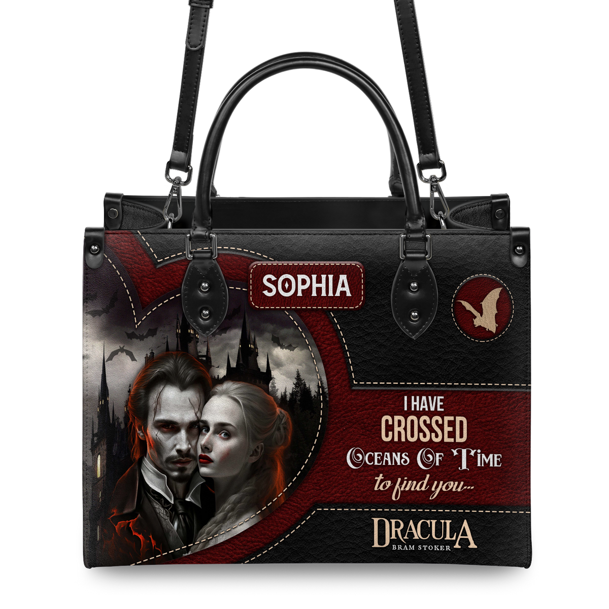 Black Interior -  Dracula Bram Stoker I Have Crossed Oceans Of Time To Find You TTLZ1802006A Leather Bag