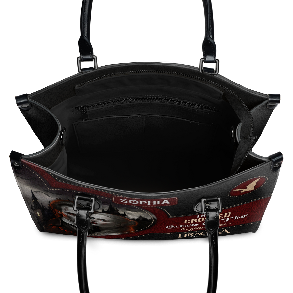 Black Interior -  Dracula Bram Stoker I Have Crossed Oceans Of Time To Find You TTLZ1802006A Leather Bag