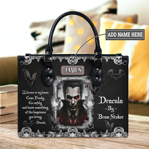 Black Interior -  Dracula Bram Stoker Welcome To My House TTLZ1902002A Leather Bag