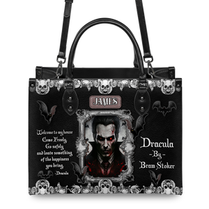Black Interior -  Dracula Bram Stoker Welcome To My House TTLZ1902002A Leather Bag