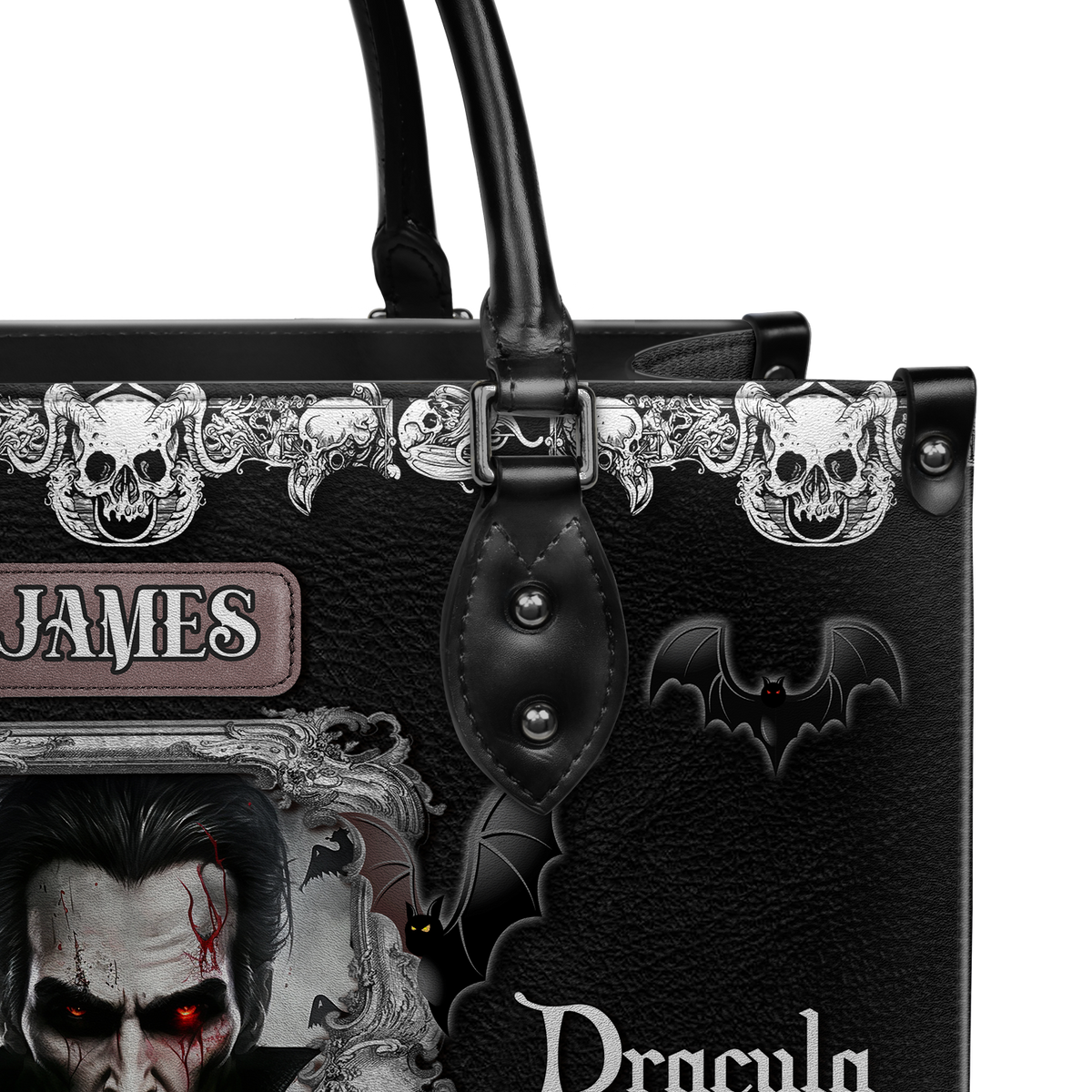 Black Interior -  Dracula Bram Stoker Welcome To My House TTLZ1902002A Leather Bag
