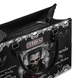 Black Interior -  Dracula Bram Stoker Welcome To My House TTLZ1902002A Leather Bag