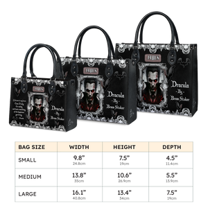 Black Interior -  Dracula Bram Stoker Welcome To My House TTLZ1902002A Leather Bag