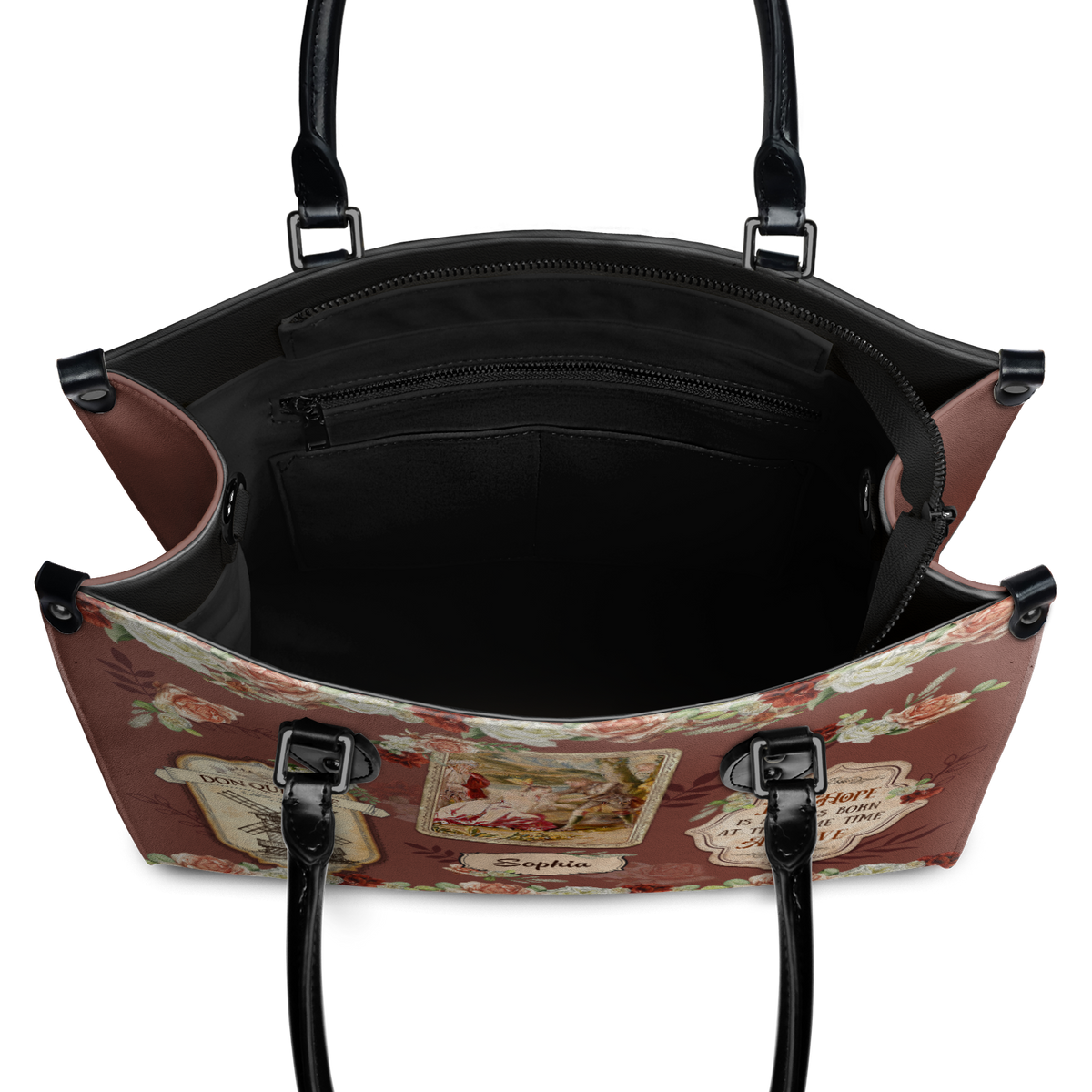 Black Interior -  For Hope Is Always Born At The Same Time As Love NNRZ0903003A Leather Bag