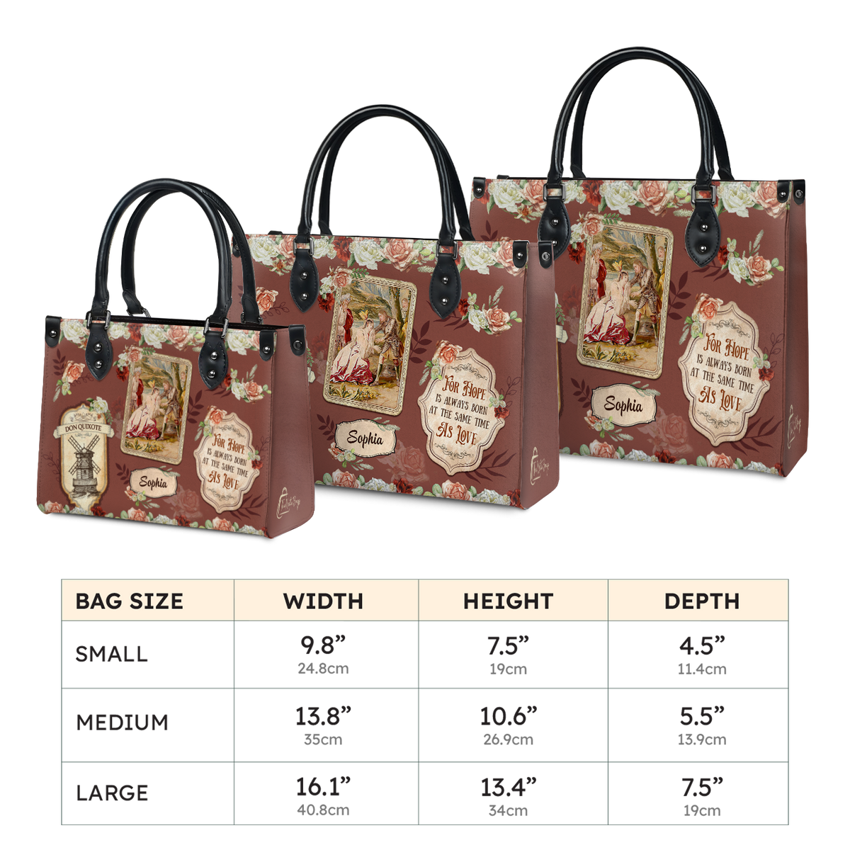 Black Interior -  For Hope Is Always Born At The Same Time As Love NNRZ0903003A Leather Bag