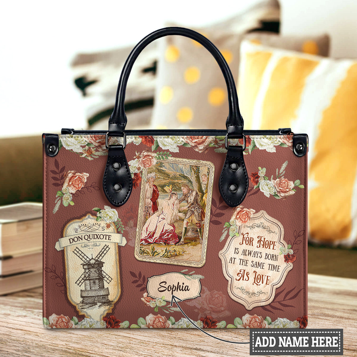 Black Interior -  For Hope Is Always Born At The Same Time As Love NNRZ0903003A Leather Bag