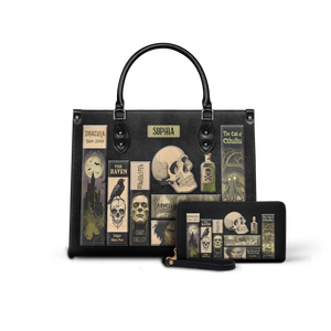 Black Interior -  Horror Books HHRZ25109132CA Leather Bag