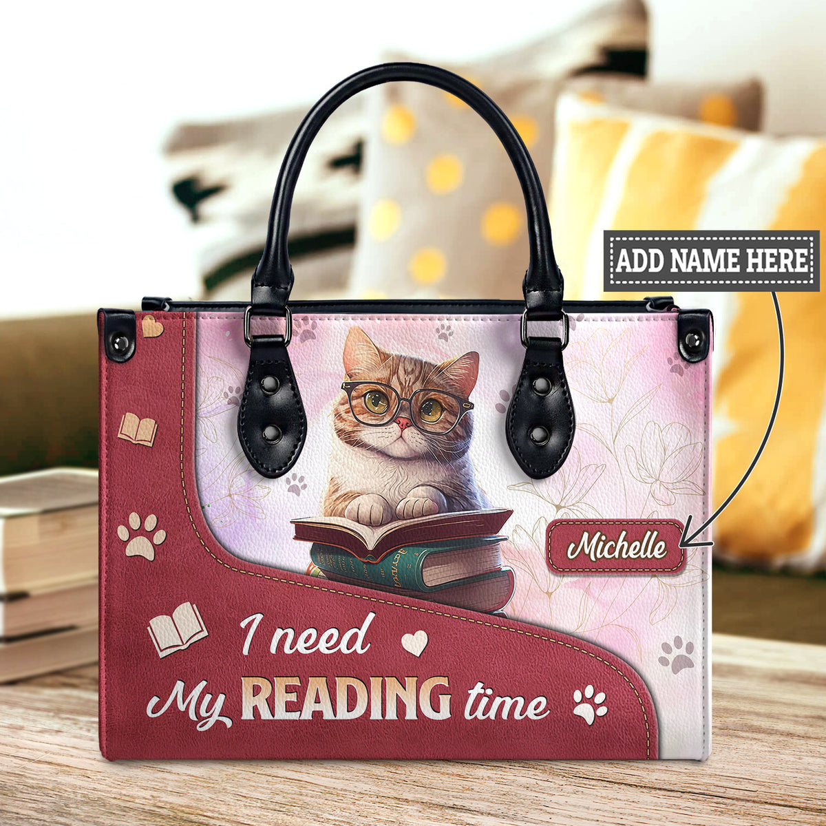 Black Interior -  I Need My Reading Time DNRZ1802002A Leather Bag