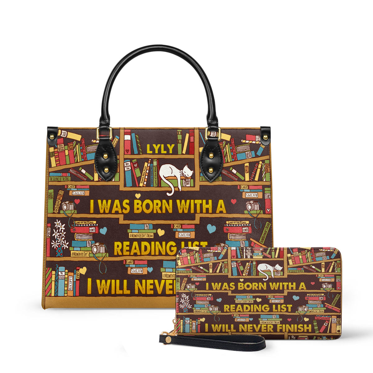I Was Born With A Reading List I Will Never Finish HHRZ1902001A Leather Bag