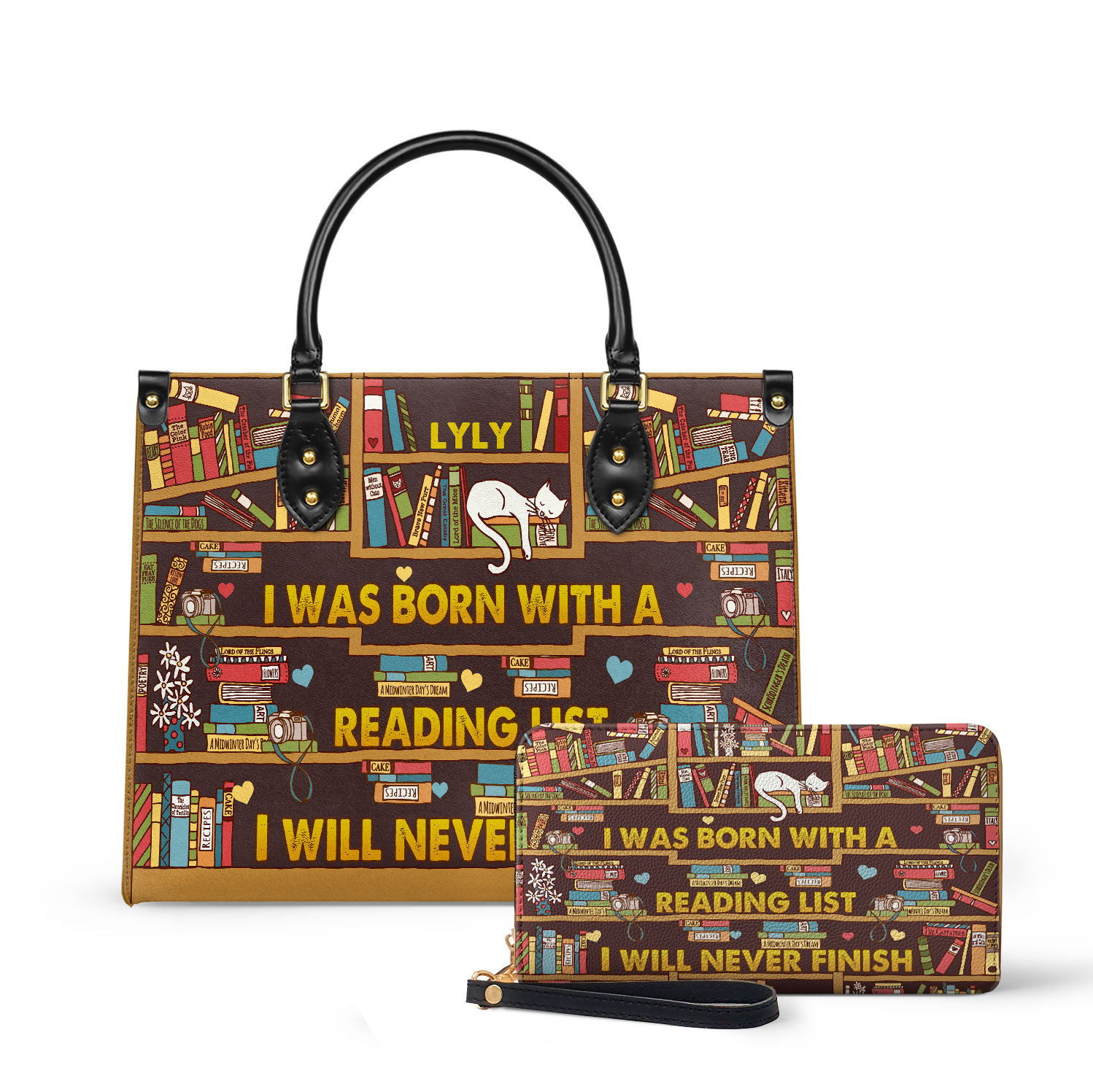 I Was Born With A Reading List I Will Never Finish HHRZ1902001A Leather Bag