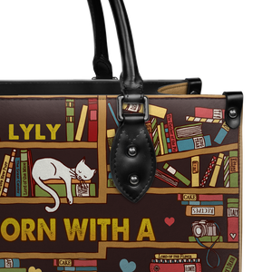 Black Interior -  I Was Born With A Reading List I Will Never Finish HHRZ1902001A Leather Bag