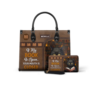 Black Interior -  If My Book Is Open Your Mouth Is Closed HHAY1702004A Leather Bag