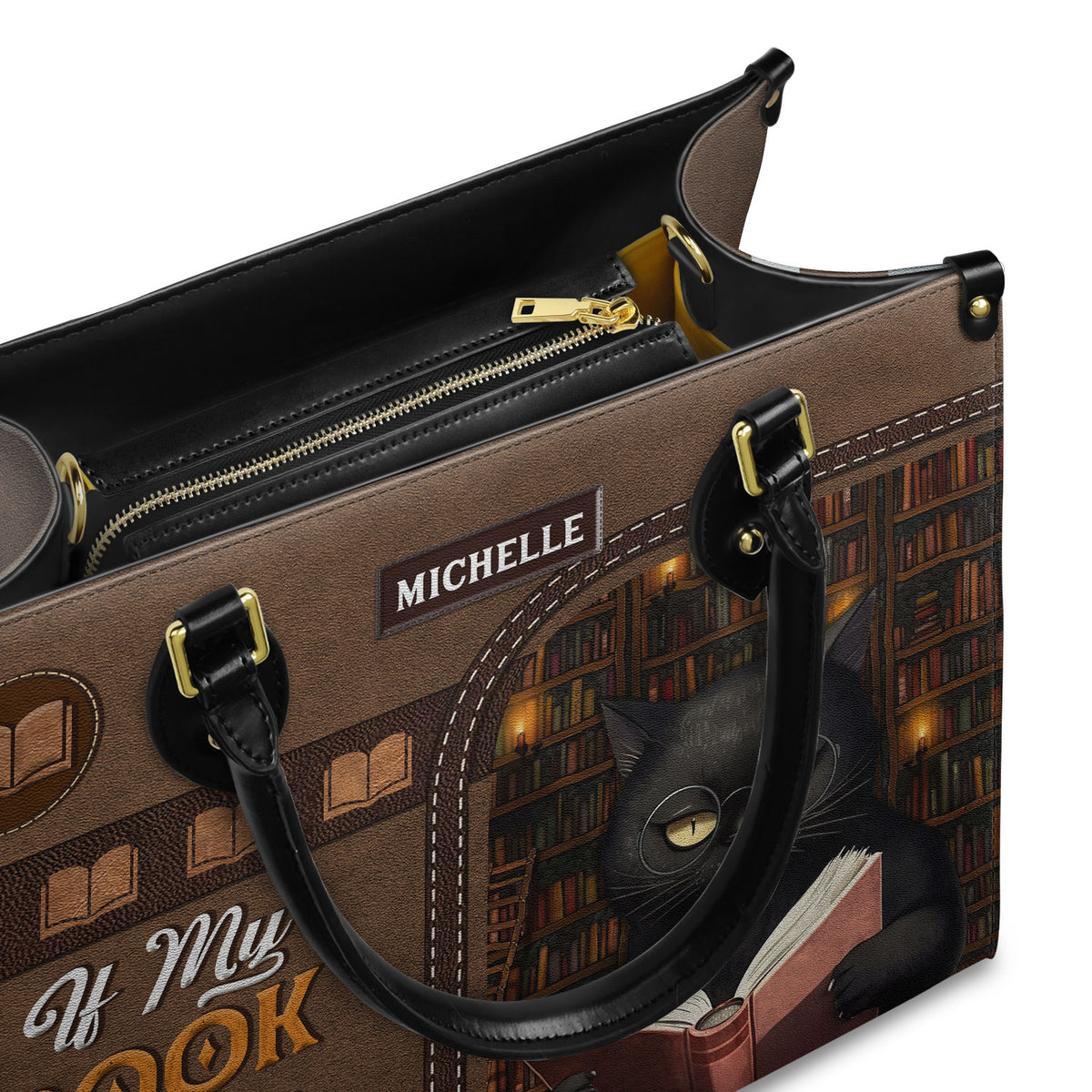 If My Book Is Open Your Mouth Is Closed HHAY1702004A Leather Bag