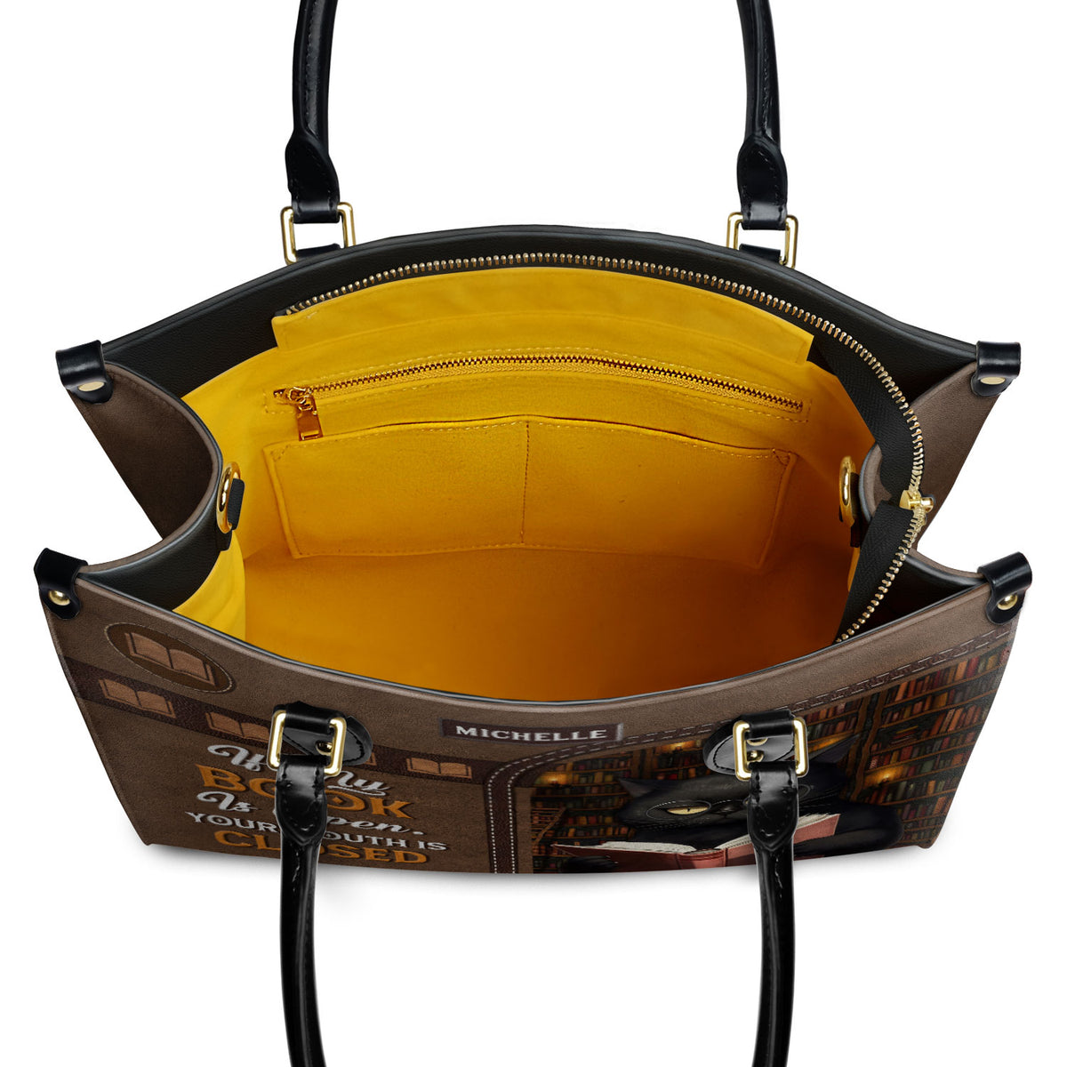 If My Book Is Open Your Mouth Is Closed HHAY1702004A Leather Bag