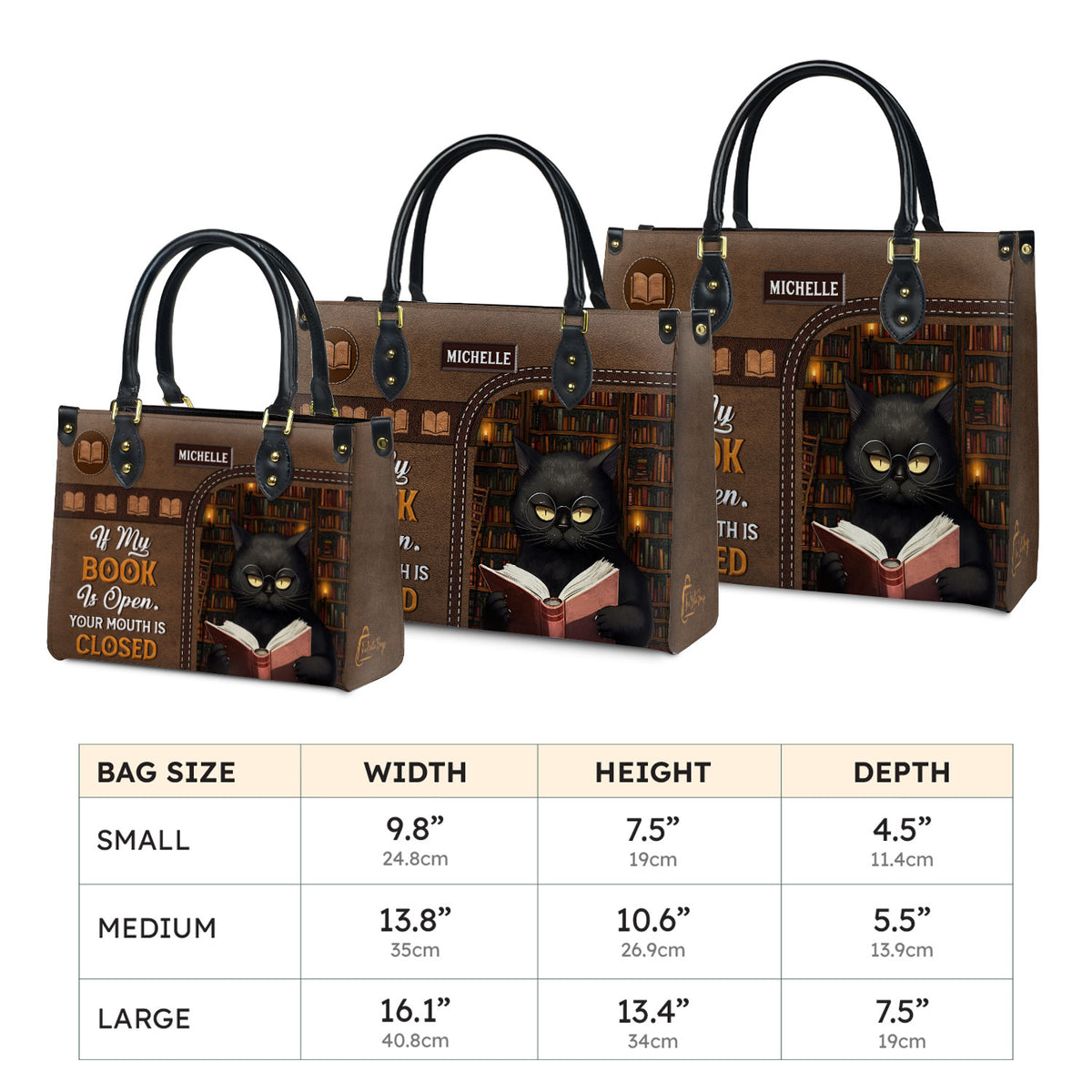 If My Book Is Open Your Mouth Is Closed HHAY1702004A Leather Bag