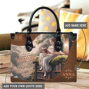 Black Interior -  Custom Quote Literary Haven HTRZ29071015FM Leather Bag