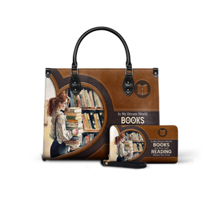 Black Interior -  In My Dream World Books Are Free And Reading Makes You Thin NQAY1702006A Leather Bag