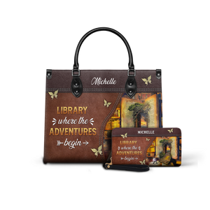 Black Interior -  Library Where The Adventures Begin HTRZ02040250UA Leather Bag