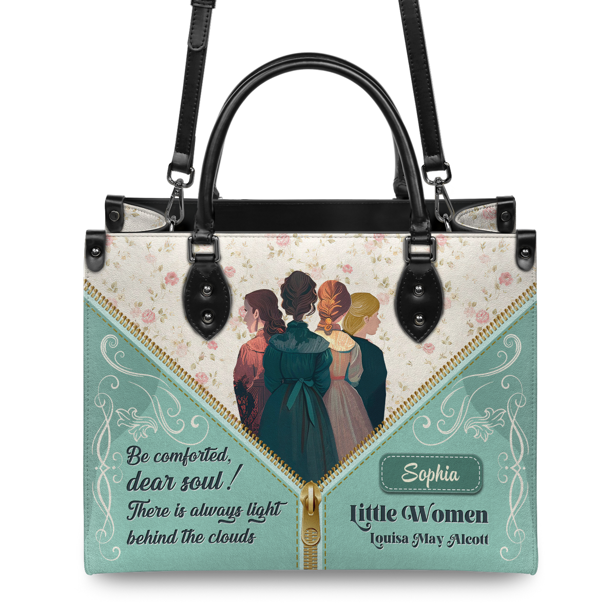 Black Interior -  Little Women Be Comforted Dear Soul NNRZ2102004A Leather Bag
