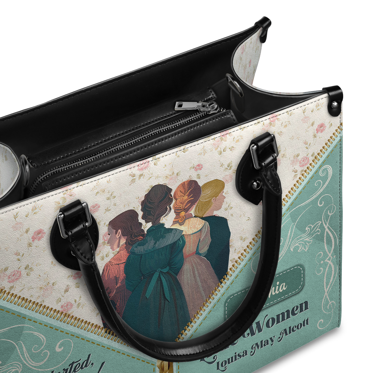 Black Interior -  Little Women Be Comforted Dear Soul NNRZ2102004A Leather Bag