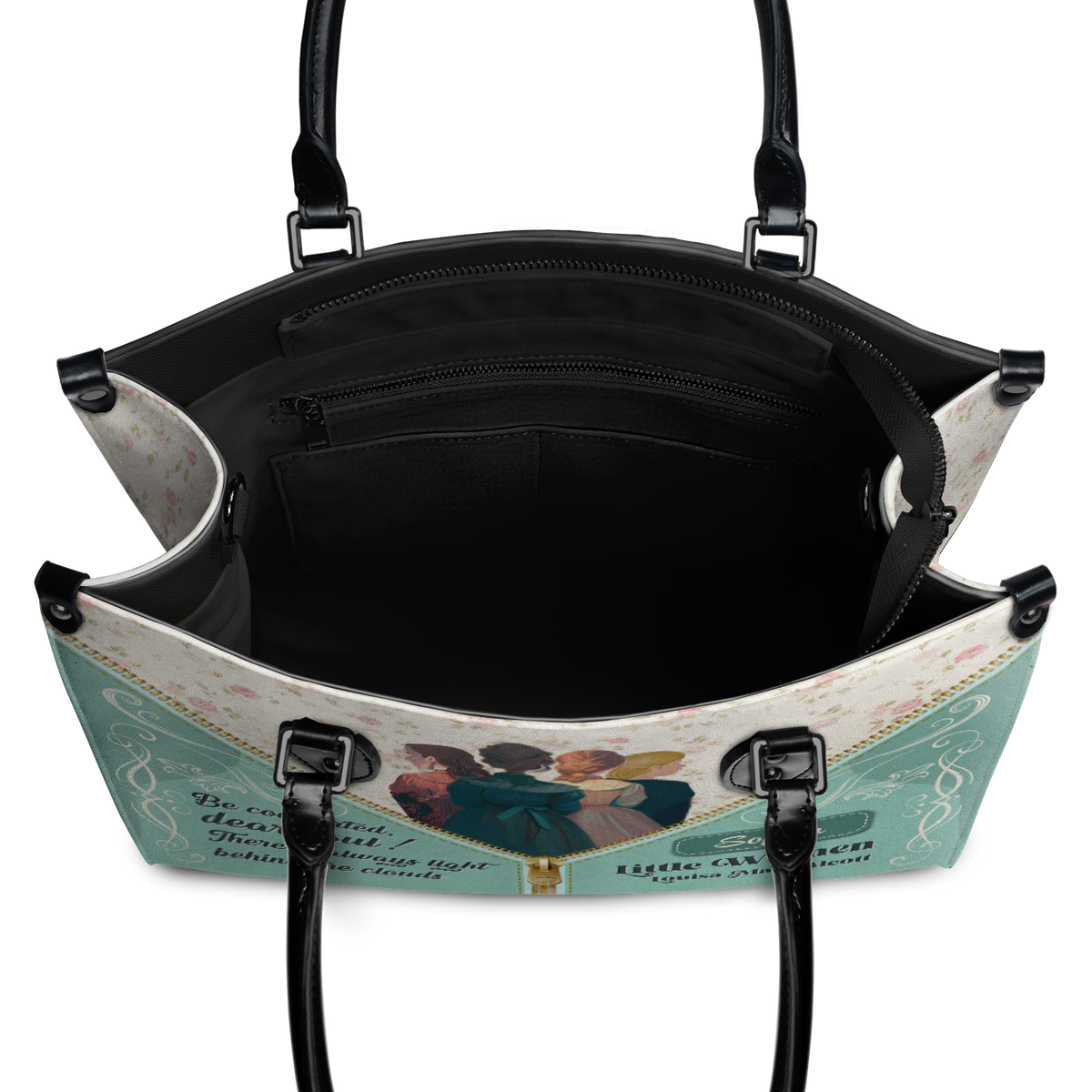Black Interior -  Little Women Be Comforted Dear Soul NNRZ2102004A Leather Bag