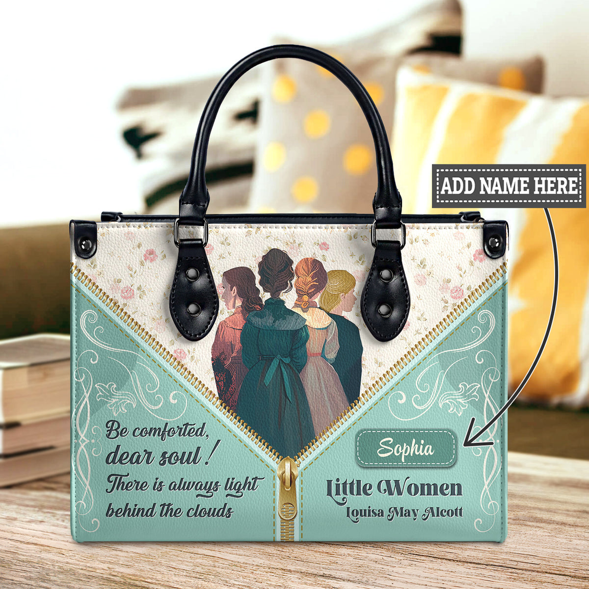 Black Interior -  Little Women Be Comforted Dear Soul NNRZ2102004A Leather Bag