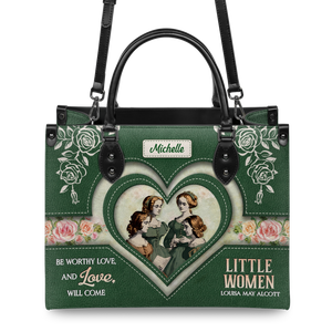 Black Interior -  Little Women Be Worthy Love And Love Will Come DNRZ2102001A Leather Bag