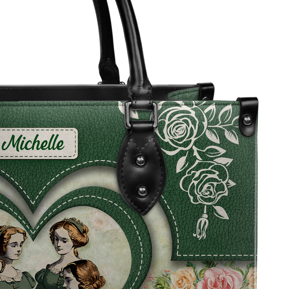 Black Interior -  Little Women Be Worthy Love And Love Will Come DNRZ2102001A Leather Bag