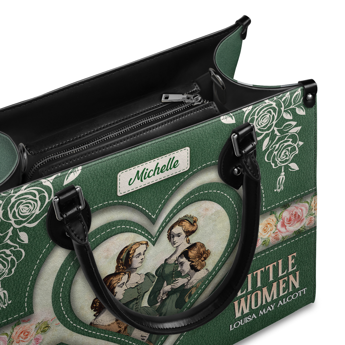Black Interior -  Little Women Be Worthy Love And Love Will Come DNRZ2102001A Leather Bag