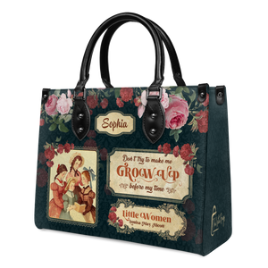 Black Interior -  Little Women Dont Try To Make Me Grow Up Before My Time NNRZ2102002A Leather Bag