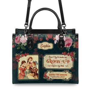 Black Interior -  Little Women Dont Try To Make Me Grow Up Before My Time NNRZ2102002A Leather Bag