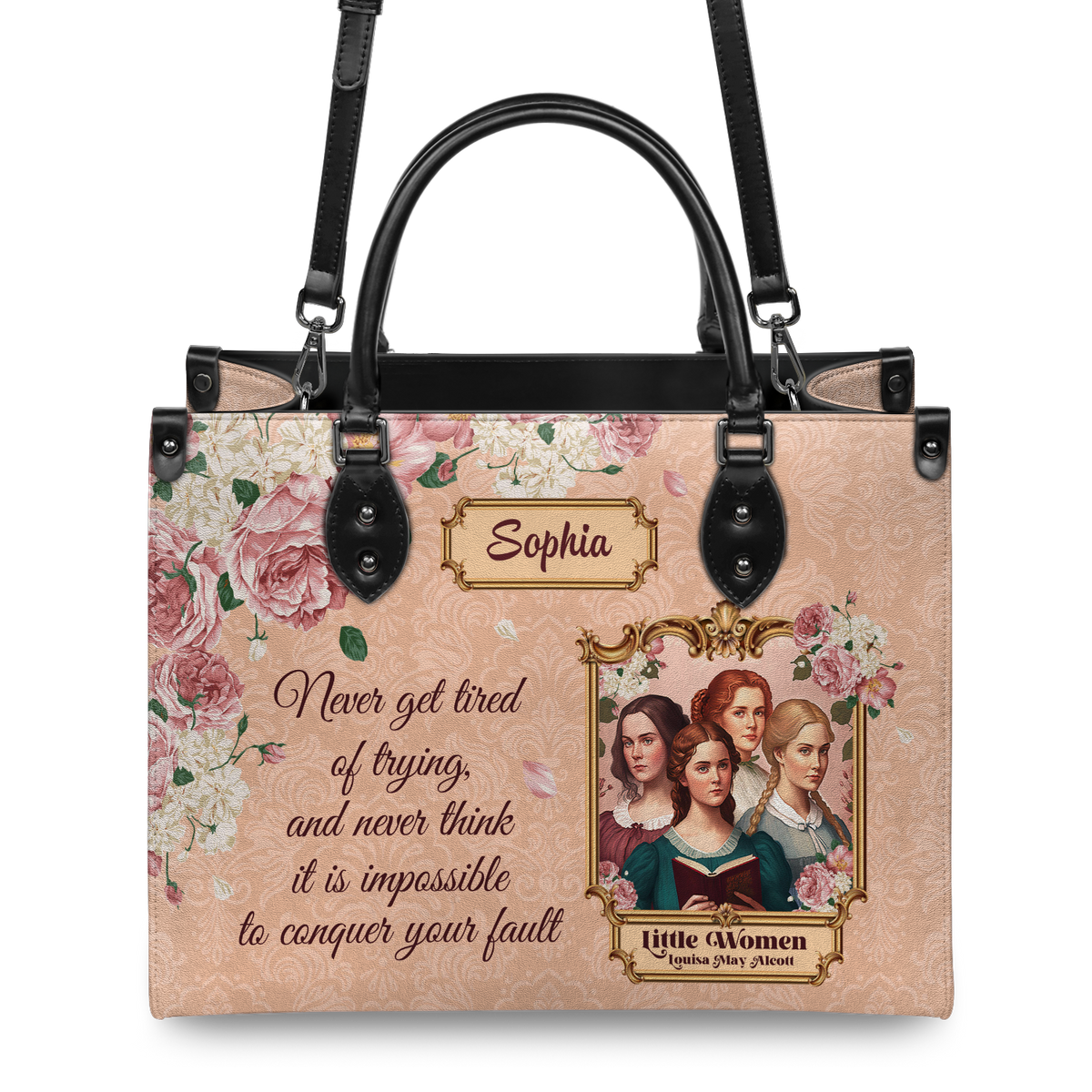 Black Interior -  Little Women Never Get Tired Of Trying NNRZ2102003A Leather Bag
