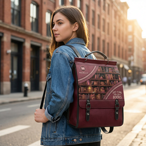 Just A Girl Who Loves Books NNRZ12018162TG Leather Backpack