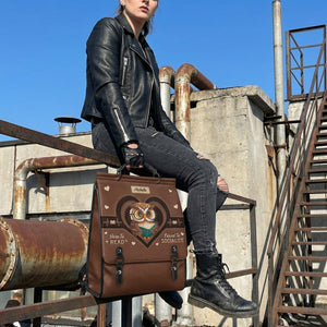 Born To Read Forced To Socialize NNRZ12010944EM Leather Backpack