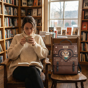 Born To Read Forced To Socialize NNRZ12010944EM Leather Backpack
