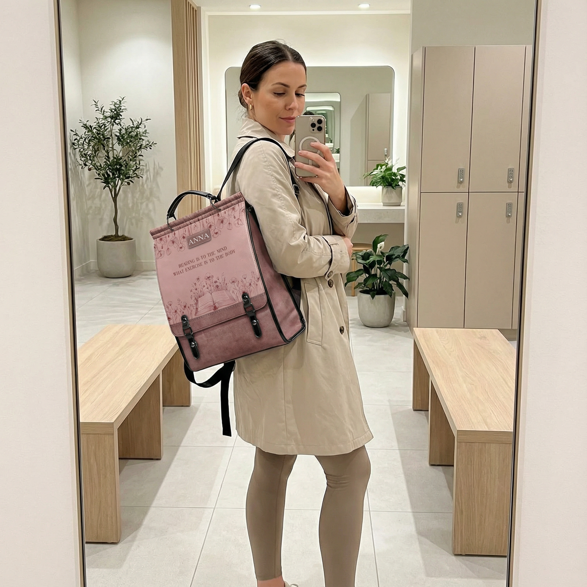 Custom Quote Minimalist NNRZ09018438DD Leather Backpack