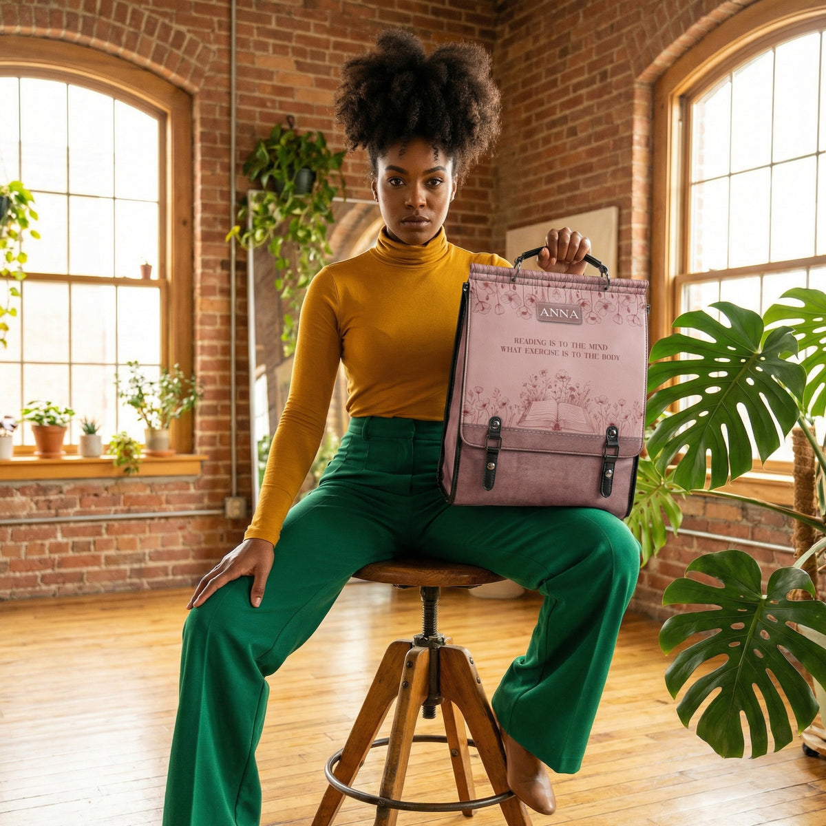 Custom Quote Minimalist NNRZ09018438DD Leather Backpack