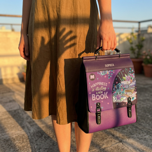 Happiness Is Starting A New Book NNRZ12010337JV Leather Backpack