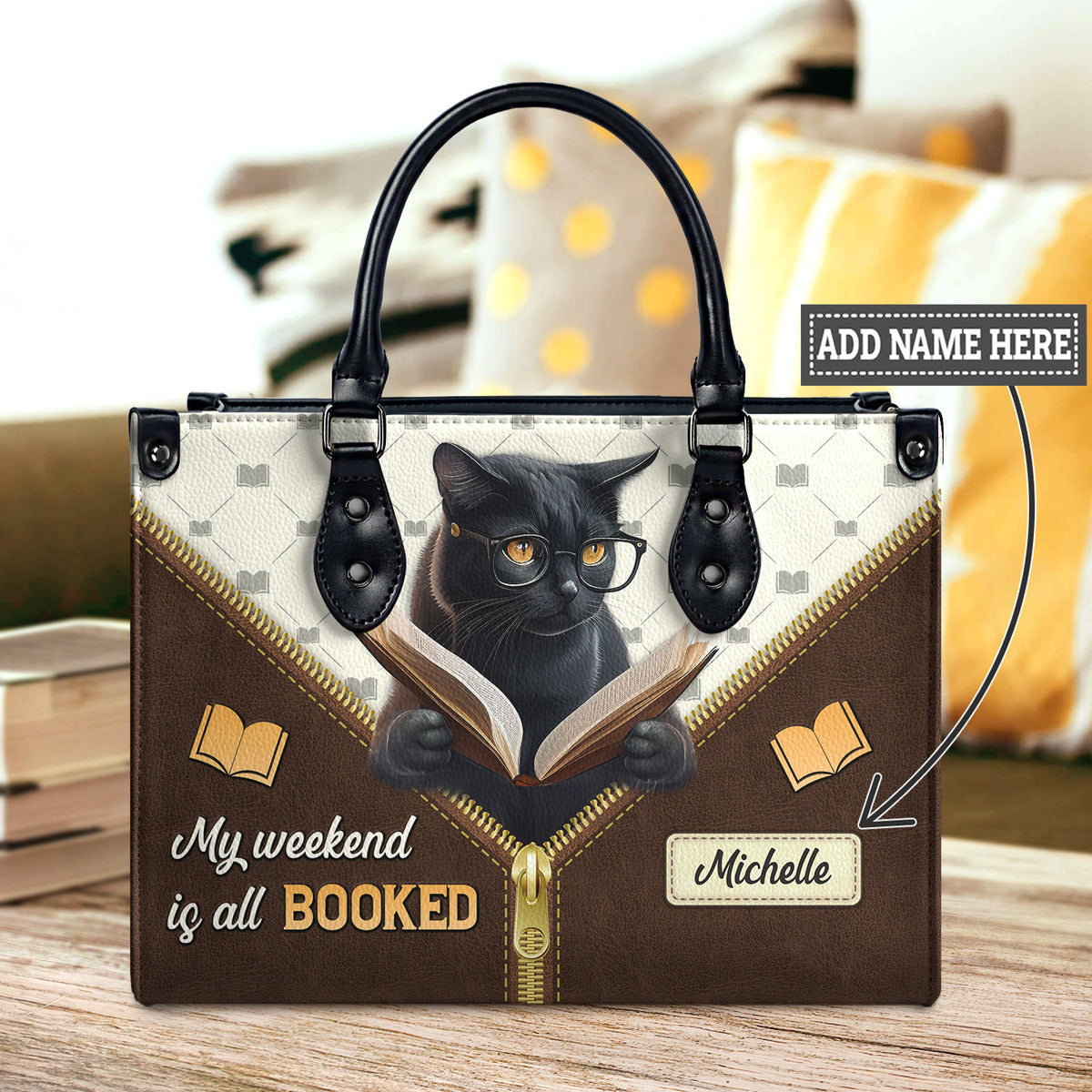 Black Interior -  My Weekend Is All Booked DNRZ1702006A Leather Bag