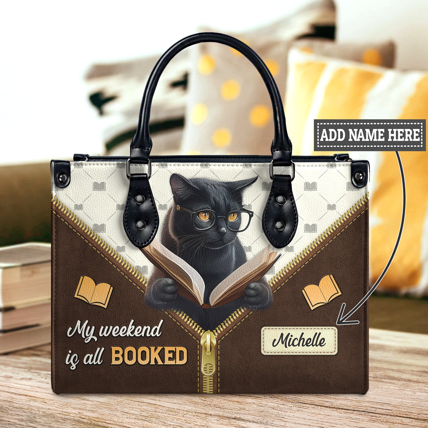 Black Interior -  My Weekend Is All Booked DNRZ1702006A Leather Bag