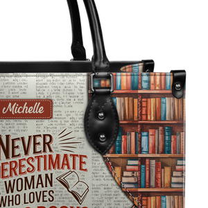 Black Interior -  Never Underestimate A Woman Who Loves Reading Was Born In HHRZ26103980NJ Leather Bag