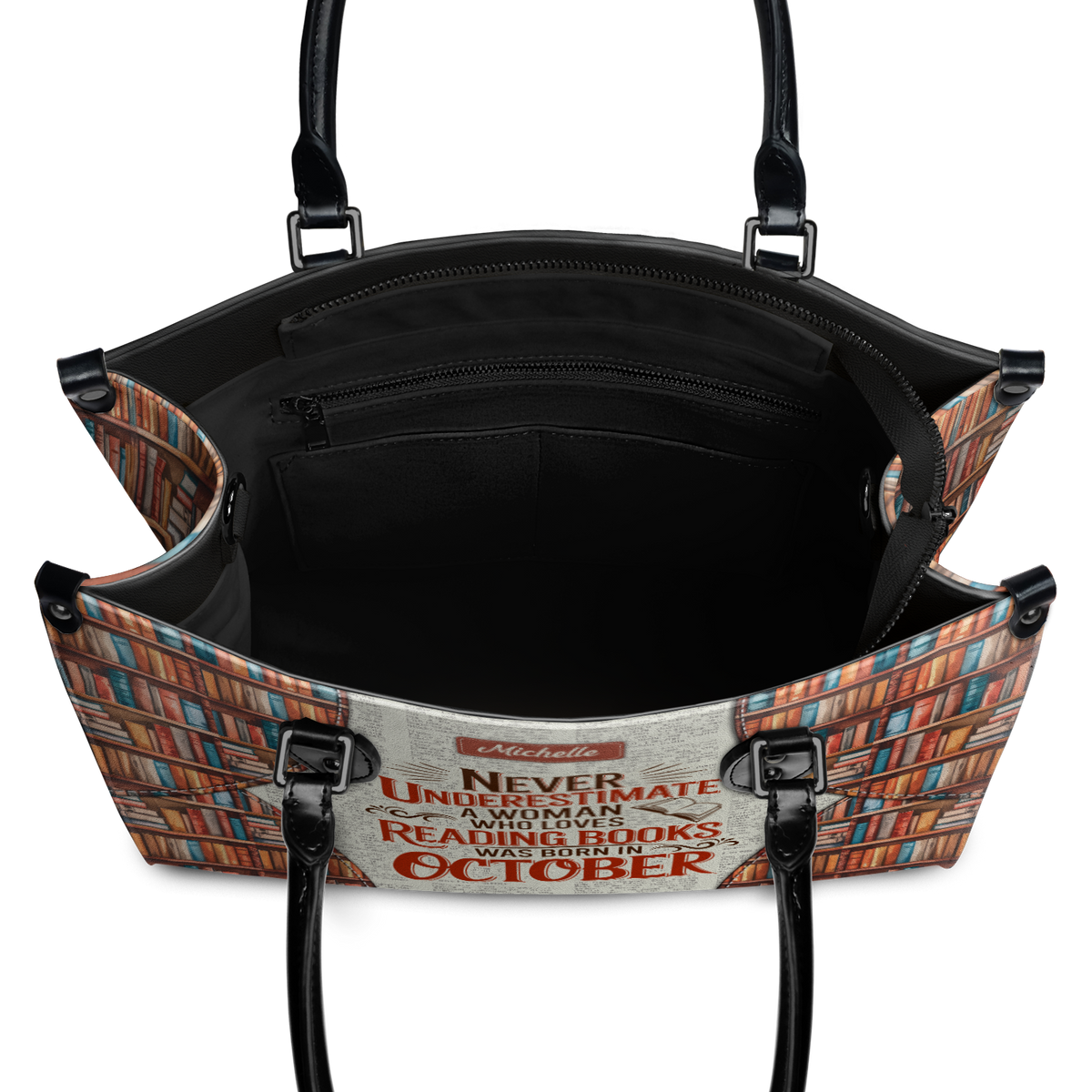 Black Interior -  Never Underestimate A Woman Who Loves Reading Was Born In HHRZ26103980NJ Leather Bag